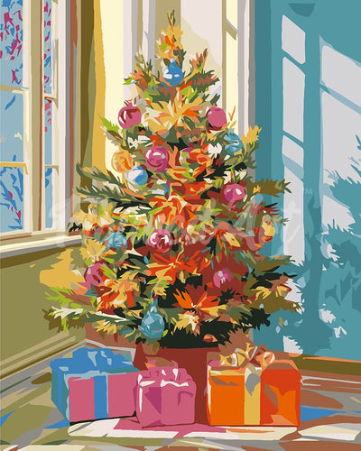 Dipingere con i numeri - Albero di Natale Luminoso Figured'Art