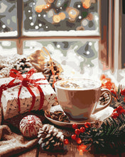 Carica l&#39;immagine nel visualizzatore di Gallery, Dipingere con i numeri - Cappuccino al sapor di Natale Figured&#39;Art