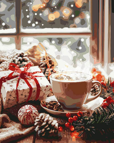 Dipingere con i numeri - Cappuccino al sapor di Natale Figured'Art