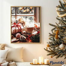 Carica l&#39;immagine nel visualizzatore di Gallery, Dipingere con i numeri - Cappuccino al sapor di Natale