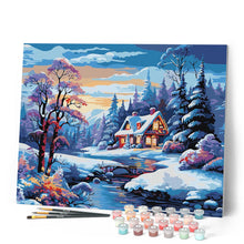 Carica l'immagine nel visualizzatore di Gallery, Dipingere con i numeri - Cottage Invernale sul Fiume Figured'Art