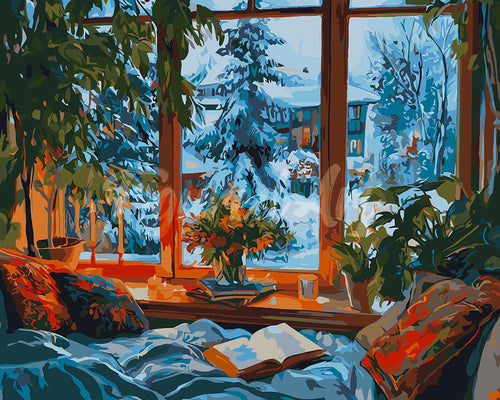 Dipingere con i numeri - Sera Invernale Accogliente Figured'Art