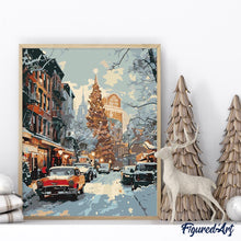 Carica l&#39;immagine nel visualizzatore di Gallery, Dipingere con i numeri - Strada Invernale a New York
