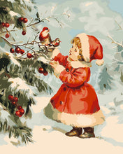 Carica l&#39;immagine nel visualizzatore di Gallery, Dipingere con i numeri - Adorabile ragazza di Natale Figured&#39;Art