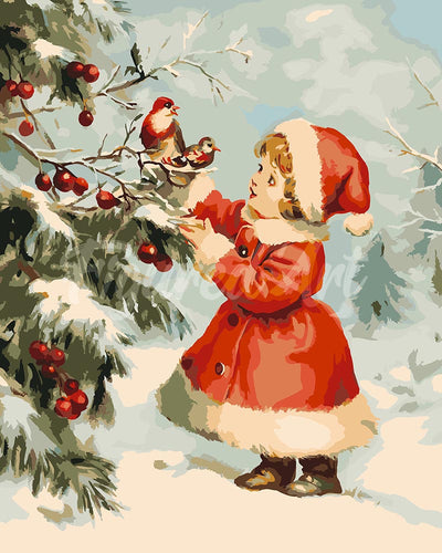 Dipingere con i numeri - Adorabile ragazza di Natale Figured'Art