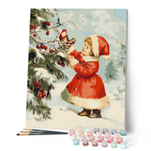 Carica l'immagine nel visualizzatore di Gallery, Dipingere con i numeri - Adorabile ragazza di Natale Figured'Art