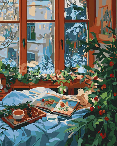 Dipingere con i numeri - Inverno Accogliente a Letto Figured'Art