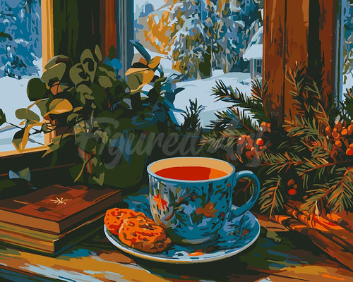 Dipingere con i numeri - Tè del Pomeriggio Invernale Figured'Art