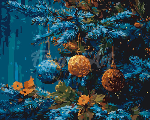 Dipingere con i numeri - Abete Blu e Palline Figured'Art