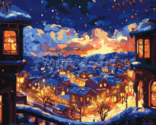 Carica l&#39;immagine nel visualizzatore di Gallery, Dipingere con i numeri - Notte Invernale Luminosa Figured&#39;Art