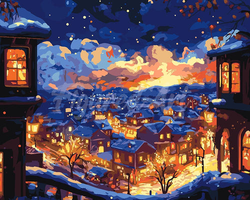 Dipingere con i numeri - Notte Invernale Luminosa Figured'Art