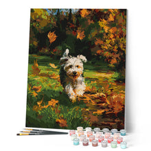 Carica l'immagine nel visualizzatore di Gallery, Dipingere con i numeri - Cucciolo gioioso in autunno Figured'Art