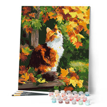 Carica l'immagine nel visualizzatore di Gallery, Dipingere con i numeri - Gatto calico in autunno Figured'Art