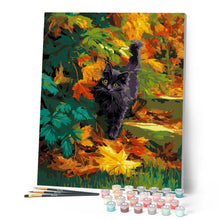 Carica l'immagine nel visualizzatore di Gallery, Dipingere con i numeri - Gatto nero in autunno Figured'Art