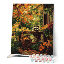 Carica l'immagine nel visualizzatore di Gallery, Dipingere con i numeri - Dolce procione in autunno Figured'Art