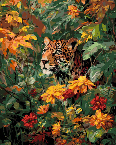Dipingere con i numeri - Leopardo in autunno Figured'Art
