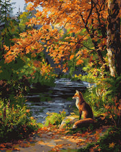 Carica l&#39;immagine nel visualizzatore di Gallery, Dipingere con i numeri - Volpe rossa al fiume Figured&#39;Art