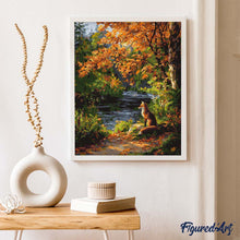 Carica l&#39;immagine nel visualizzatore di Gallery, Dipingere con i numeri - Volpe rossa al fiume