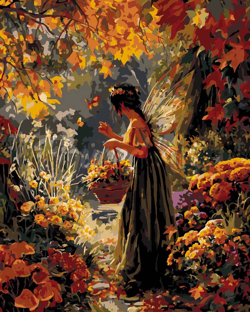 Dipingere con i numeri - Fata del giardino autunnale Figured'Art