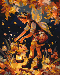 Dipingere con i numeri - Fata autunnale carina Figured'Art