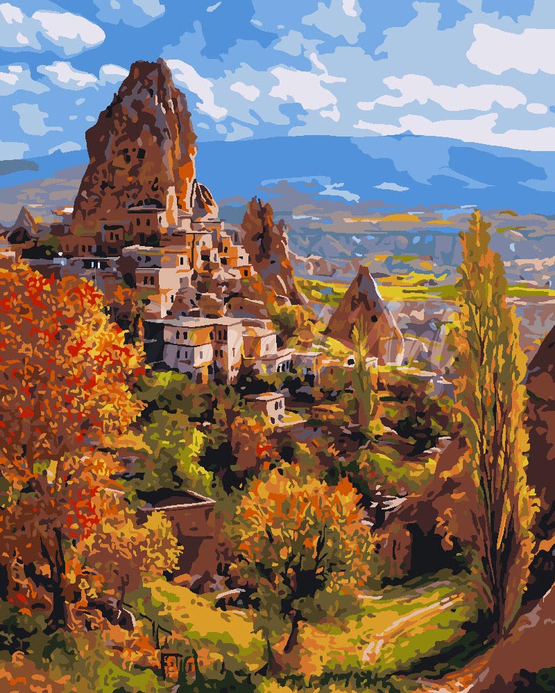 Dipingere con i numeri - Castello di roccia in Cappadocia Figured'Art