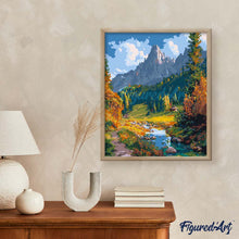 Carica l&#39;immagine nel visualizzatore di Gallery, Dipingere con i numeri - Ruscello alpino in autunno