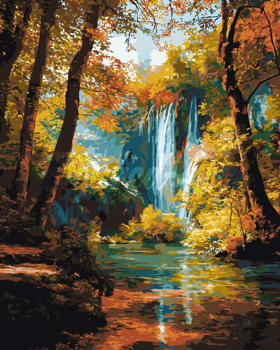 Dipingere con i numeri - Cascata d'autunno Figured'Art