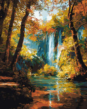 Carica l'immagine nel visualizzatore di Gallery, Dipingere con i numeri - Cascata d'autunno