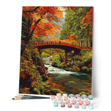 Carica l'immagine nel visualizzatore di Gallery, Dipingere con i numeri - Ponte rosso in Giappone in autunno Figured'Art