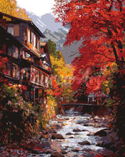 Carica l&#39;immagine nel visualizzatore di Gallery, Dipingere con i numeri - Villaggio autunnale a Nikkō Giappone Figured&#39;Art