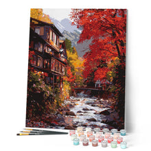 Carica l'immagine nel visualizzatore di Gallery, Dipingere con i numeri - Villaggio autunnale a Nikkō Giappone Figured'Art