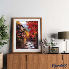 Carica l&#39;immagine nel visualizzatore di Gallery, Dipingere con i numeri - Villaggio autunnale a Nikkō Giappone