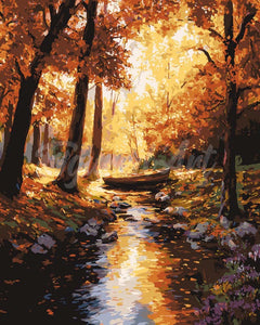 Dipingere con i numeri - Ruscello dorato d'autunno Figured'Art