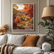 Carica l&#39;immagine nel visualizzatore di Gallery, Dipingere con i numeri - Strada di campagna in autunno