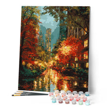 Carica l'immagine nel visualizzatore di Gallery, Dipingere con i numeri - Luci della città in autunno Figured'Art