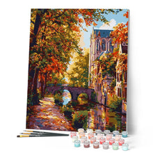 Carica l'immagine nel visualizzatore di Gallery, Dipingere con i numeri - Città sul fiume in autunno Figured'Art