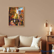 Carica l&#39;immagine nel visualizzatore di Gallery, Dipingere con i numeri - Città sul fiume in autunno