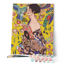 Carica l'immagine nel visualizzatore di Gallery, Dipingere con i numeri - Dama con ventaglio - Klimt