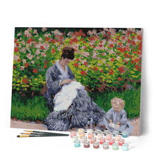 Carica l'immagine nel visualizzatore di Gallery, Dipingere con i numeri - Camille Monet e un bambino nel giardino dell’artista ad Argenteuil - Monet