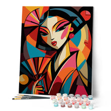 Carica l'immagine nel visualizzatore di Gallery, Dipingere con i numeri - Geisha Astratta Colorata