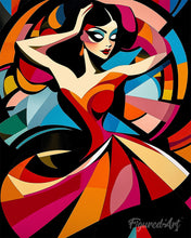 Carica l'immagine nel visualizzatore di Gallery, Dipingere con i numeri - Ballerina Astratta Colorata Figured'Art