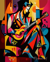 Carica l'immagine nel visualizzatore di Gallery, Dipingere con i numeri - Chitarrista Astratto Colorato Figured'Art