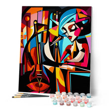 Carica l'immagine nel visualizzatore di Gallery, Dipingere con i numeri - Cantante Jazz Astratta Colorata