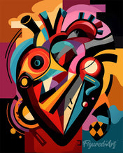 Carica l'immagine nel visualizzatore di Gallery, Dipingere con i numeri - Cuore Astratto Colorato Figured'Art