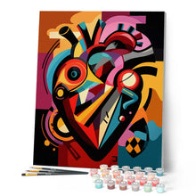 Carica l'immagine nel visualizzatore di Gallery, Dipingere con i numeri - Cuore Astratto Colorato