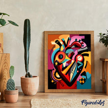 Carica l'immagine nel visualizzatore di Gallery, Dipingere con i numeri - Cuore Astratto Colorato