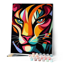Carica l'immagine nel visualizzatore di Gallery, Dipingere con i numeri - Tigre 1 Astratta Colorata