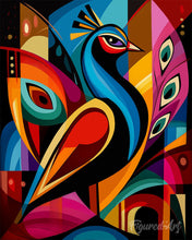 Carica l'immagine nel visualizzatore di Gallery, Dipingere con i numeri - Pavone 2 Astratto Colorato Figured'Art