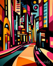 Carica l'immagine nel visualizzatore di Gallery, Dipingere con i numeri - Strada Urbana Astratta Colorata Figured'Art