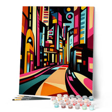 Carica l'immagine nel visualizzatore di Gallery, Dipingere con i numeri - Strada Urbana Astratta Colorata